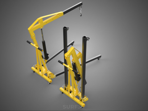 COLLAPSIBLE FOLDING FOLDABLE FOLD HYDRAULIC ENGINE CRANE HOIST Model 3D