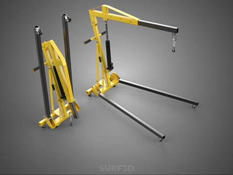 COLLAPSIBLE FOLDING FOLDABLE FOLD HYDRAULIC ENGINE CRANE HOIST 3D Model