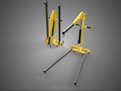 COLLAPSIBLE FOLDING FOLDABLE FOLD HYDRAULIC ENGINE CRANE HOIST Model 3D