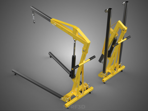 COLLAPSIBLE FOLDING FOLDABLE FOLD HYDRAULIC ENGINE CRANE HOIST Model 3D