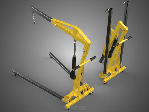COLLAPSIBLE FOLDING FOLDABLE FOLD HYDRAULIC ENGINE CRANE HOIST 3D Model