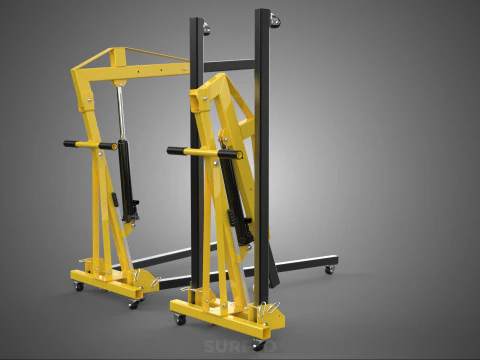 COLLAPSIBLE FOLDING FOLDABLE FOLD HYDRAULIC ENGINE CRANE HOIST 3D Model