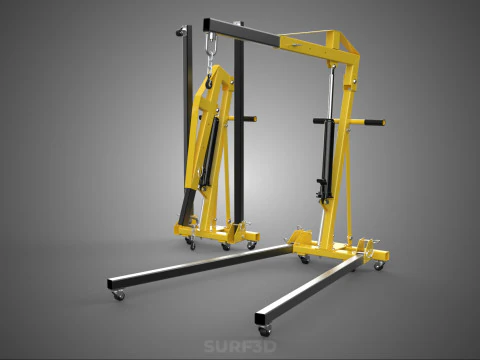 COLLAPSIBLE FOLDING FOLDABLE FOLD HYDRAULIC ENGINE CRANE HOIST 3D Model