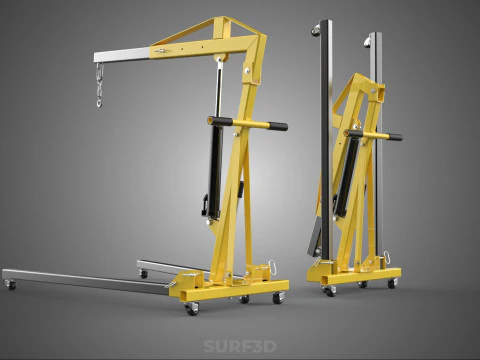 COLLAPSIBLE FOLDING FOLDABLE FOLD HYDRAULIC ENGINE CRANE HOIST 3D Model