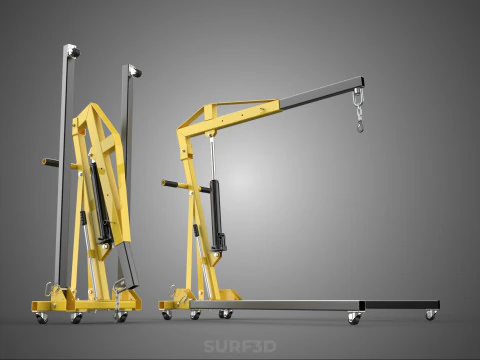 COLLAPSIBLE FOLDING FOLDABLE FOLD HYDRAULIC ENGINE CRANE HOIST 3D Model