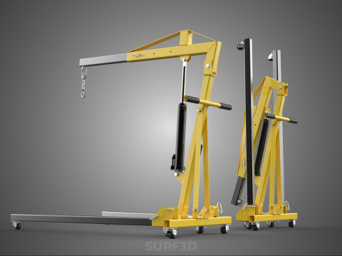 COLLAPSIBLE FOLDING FOLDABLE FOLD HYDRAULIC ENGINE CRANE HOIST Model 3D