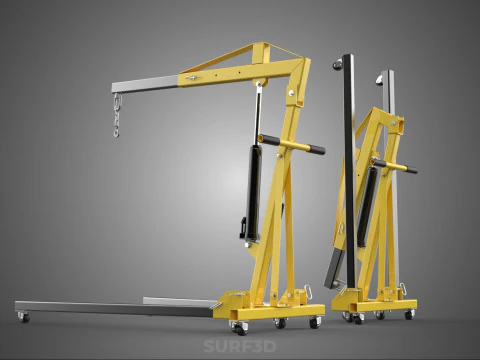 COLLAPSIBLE FOLDING FOLDABLE FOLD HYDRAULIC ENGINE CRANE HOIST 3D Model