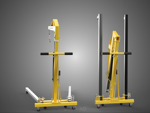 COLLAPSIBLE FOLDING FOLDABLE FOLD HYDRAULIC ENGINE CRANE HOIST Model 3D