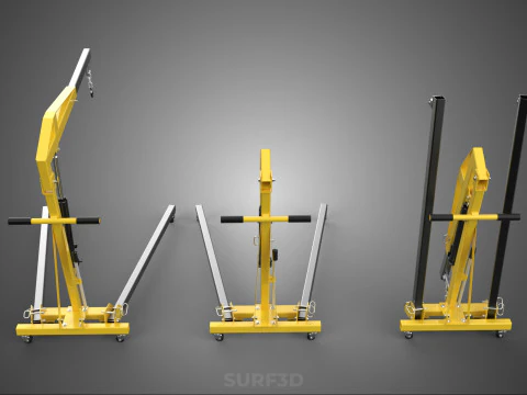 FOLDABLE COLLAPSIBLE FOLDING HYDRAULIC ENGINE CRANE HOIST LIFTER 3D Model