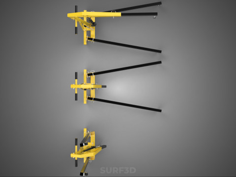FOLDABLE COLLAPSIBLE FOLDING HYDRAULIC ENGINE CRANE HOIST LIFTER 3D Model