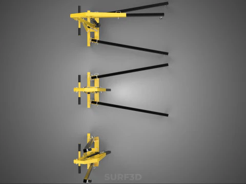 FOLDABLE COLLAPSIBLE FOLDING HYDRAULIC ENGINE CRANE HOIST LIFTER 3D Model