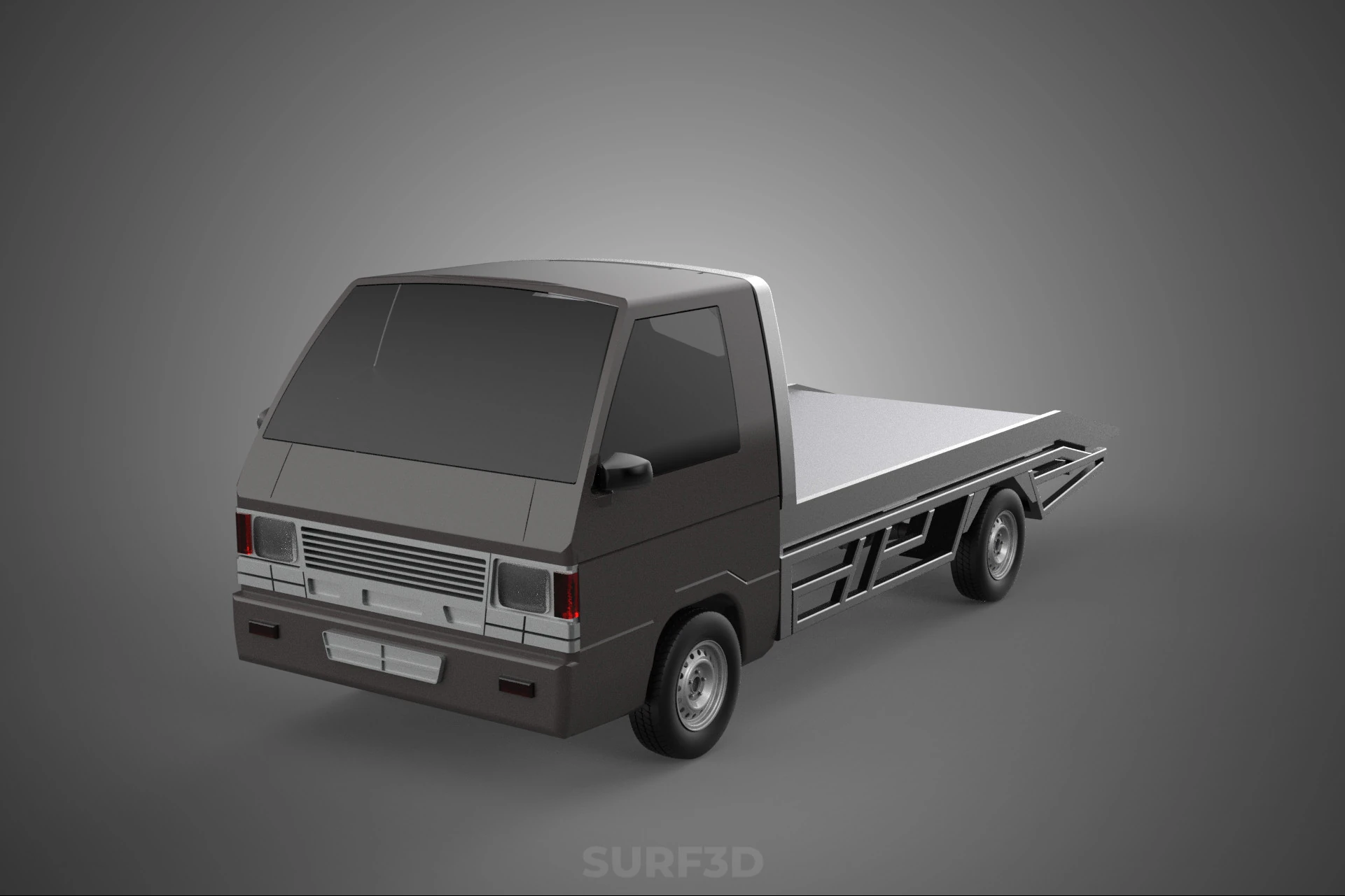 D&eacute;panneuse &agrave; plat remorquage d&eacute;panneuse PICK UP L300 v&eacute;hicule de r&eacute;cup&eacute;ration Modèle 3D .c4d .max .obj .3ds .fbx .stl .blend 