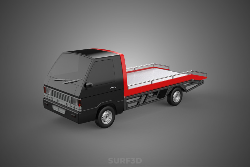 TOWING TOW TRUCK FLATBED TOWTRUCK PICK UP L300 PICKUP VEHICLE 3Dモデル .c4d .max .obj .3ds .fbx .stl .blend