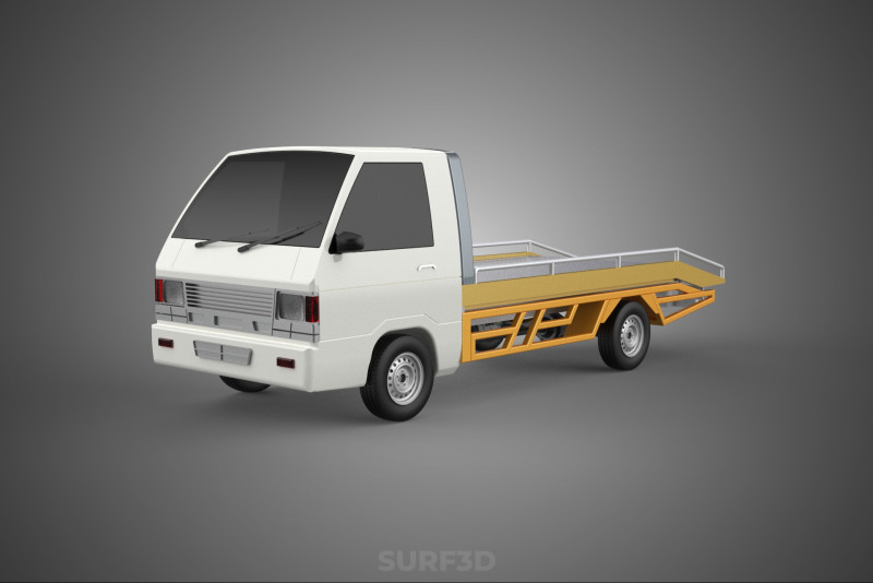COLT L300 TOWING PICK UP TRUCK FLATBED TOWTRUCK PICKUP VEHICLE 3D Модель .c4d .max .obj .3ds .fbx .stl .blend