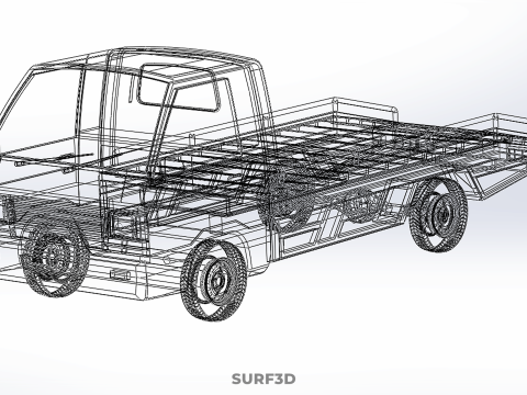 COLT L300 TOWING PICK UP TRUCK FLATBED TOWTRUCK PICKUP VEHICLE 3D Модель