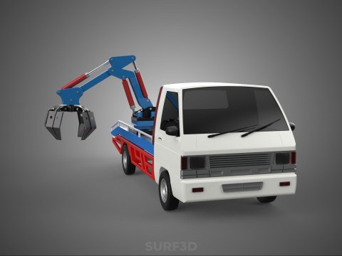 TRUCK PICK UP MOBILE CRANE HOIST LOAD LIFT GRABBER CLAW GRAPPLE 3D Model