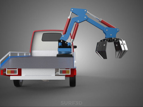TRUCK PICK UP MOBILE CRANE HOIST LOAD LIFT GRABBER CLAW GRAPPLE 3D 模型