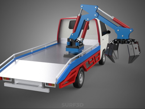 TRUCK PICK UP MOBILE CRANE HOIST LOAD LIFT GRABBER CLAW GRAPPLE 3D 模型