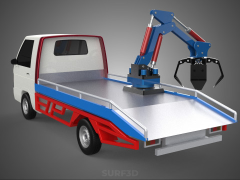 TRUCK PICK UP MOBILE CRANE HOIST LOAD LIFT GRABBER CLAW GRAPPLE 3D 模型