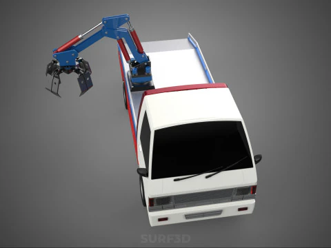 TRUCK PICK UP MOBILE CRANE HOIST LOAD LIFT GRABBER CLAW GRAPPLE 3D Model