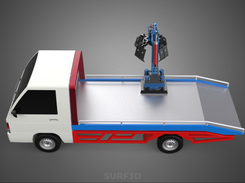 TRUCK PICK UP MOBILE CRANE HOIST LOAD LIFT GRABBER CLAW GRAPPLE 3D 模型