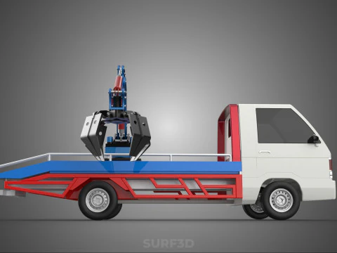 TRUCK PICK UP MOBILE CRANE HOIST LOAD LIFT GRABBER CLAW GRAPPLE 3D Model