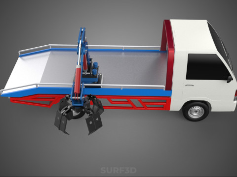 TRUCK PICK UP MOBILE CRANE HOIST LOAD LIFT GRABBER CLAW GRAPPLE 3D 模型