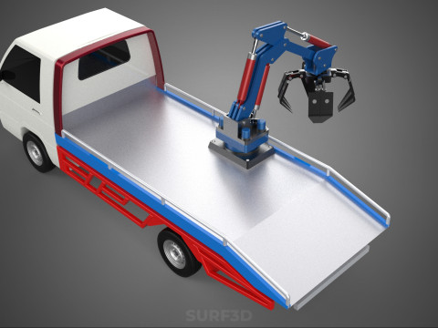TRUCK PICK UP MOBILE CRANE HOIST LOAD LIFT GRABBER CLAW GRAPPLE 3D 模型