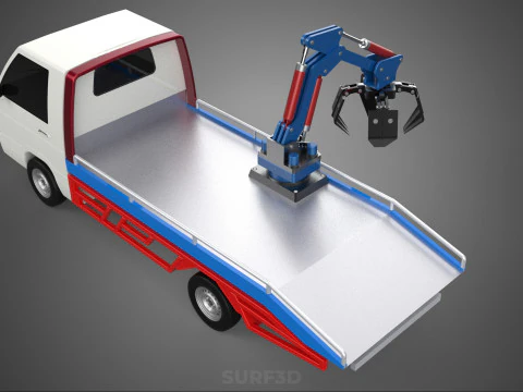 TRUCK PICK UP MOBILE CRANE HOIST LOAD LIFT GRABBER CLAW GRAPPLE 3D Model