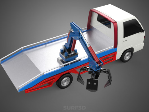 TRUCK PICK UP MOBILE CRANE HOIST LOAD LIFT GRABBER CLAW GRAPPLE 3D 模型