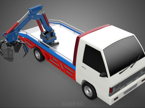 TRUCK PICK UP MOBILE CRANE HOIST LOAD LIFT GRABBER CLAW GRAPPLE 3D 模型