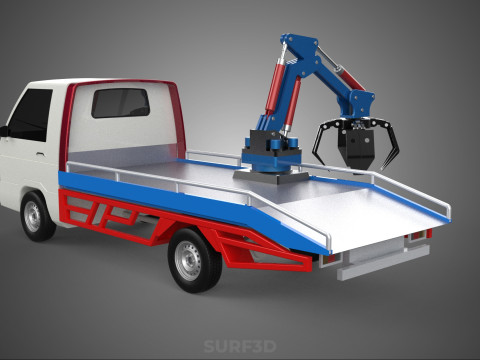 TRUCK PICK UP MOBILE CRANE HOIST LOAD LIFT GRABBER CLAW GRAPPLE 3D 模型