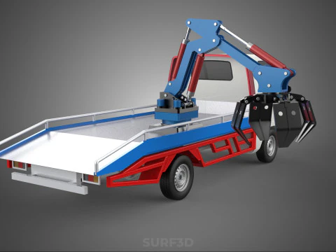 TRUCK PICK UP MOBILE CRANE HOIST LOAD LIFT GRABBER CLAW GRAPPLE 3D Model