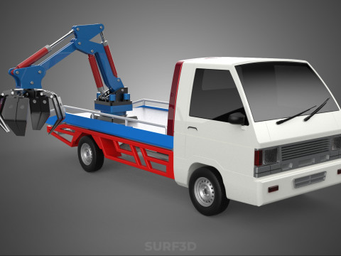 TRUCK PICK UP MOBILE CRANE HOIST LOAD LIFT GRABBER CLAW GRAPPLE 3D 模型
