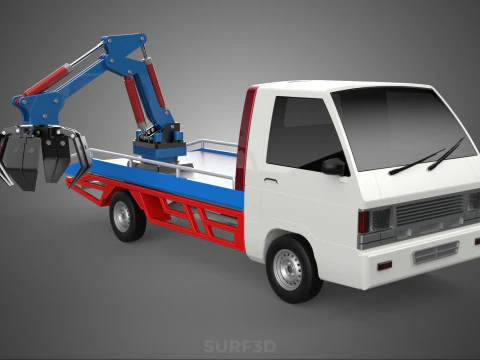 TRUCK PICK UP MOBILE CRANE HOIST LOAD LIFT GRABBER CLAW GRAPPLE 3D Model