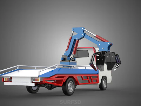 TRUCK PICK UP MOBILE CRANE HOIST LOAD LIFT GRABBER CLAW GRAPPLE 3D Model