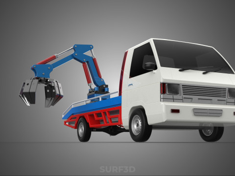 TRUCK PICK UP MOBILE CRANE HOIST LOAD LIFT GRABBER CLAW GRAPPLE 3D 模型