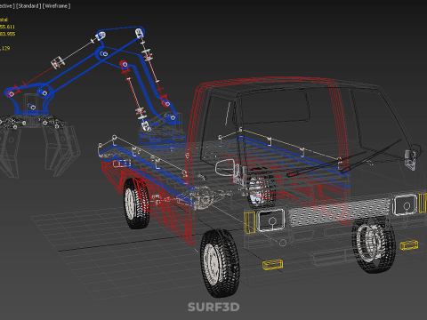 TRUCK PICK UP MOBILE CRANE HOIST LOAD LIFT GRABBER CLAW GRAPPLE 3D 模型