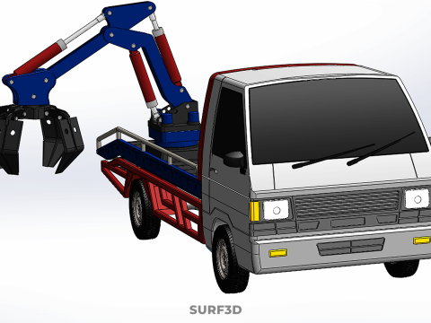 TRUCK PICK UP MOBILE CRANE HOIST LOAD LIFT GRABBER CLAW GRAPPLE 3D 模型