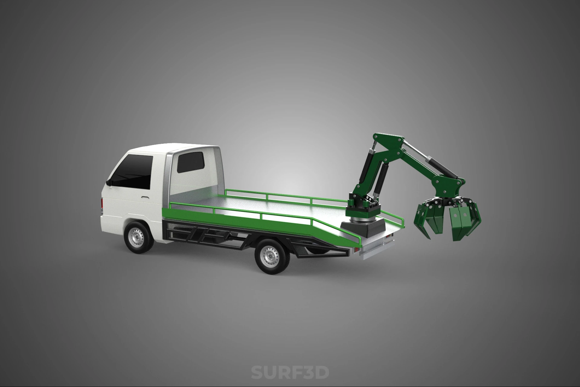 PICK UP PALM OIL FRUIT LOADER GRAB TRUCK CRANE GRABBER JAWS LIFT 3D Model .c4d .max .obj .3ds .fbx .stl .blend 