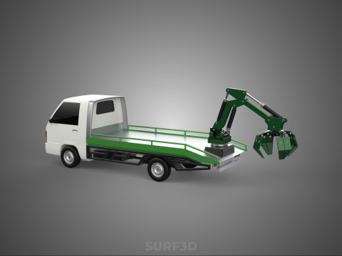 PICK UP PALM OIL FRUIT LOADER GRAB TRUCK CRANE GRABBER JAWS LIFT 3D Model