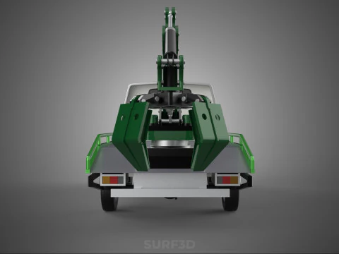PICK UP PALM OIL FRUIT LOADER GRAB TRUCK CRANE GRABBER JAWS LIFT 3D Model