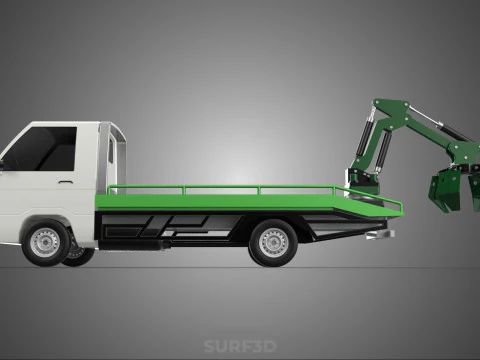 PICK UP PALM OIL FRUIT LOADER GRAB TRUCK CRANE GRABBER JAWS LIFT 3D Model