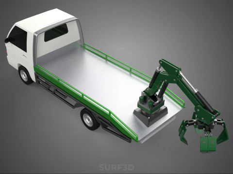 PICK UP PALM OIL FRUIT LOADER GRAB TRUCK CRANE GRABBER JAWS LIFT 3D Model