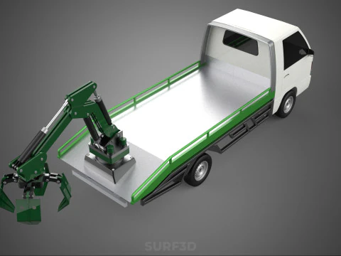 PICK UP PALM OIL FRUIT LOADER GRAB TRUCK CRANE GRABBER JAWS LIFT 3D Model