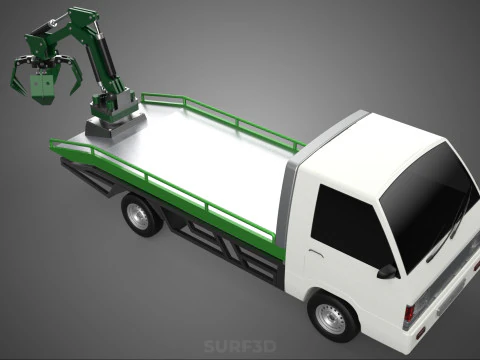PICK UP PALM OIL FRUIT LOADER GRAB TRUCK CRANE GRABBER JAWS LIFT 3D Model