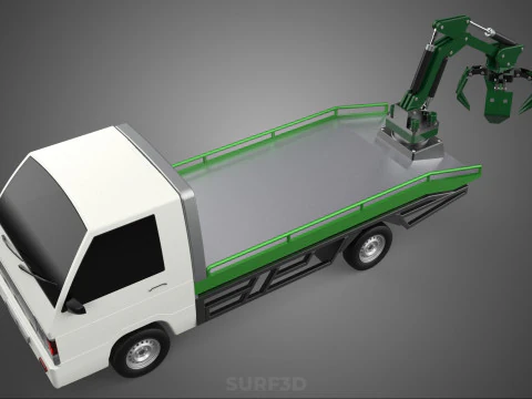 PICK UP PALM OIL FRUIT LOADER GRAB TRUCK CRANE GRABBER JAWS LIFT 3D Model
