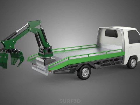 PICK UP PALM OIL FRUIT LOADER GRAB TRUCK CRANE GRABBER JAWS LIFT 3D Model