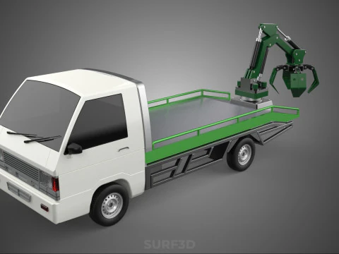 PICK UP PALM OIL FRUIT LOADER GRAB TRUCK CRANE GRABBER JAWS LIFT 3D Model