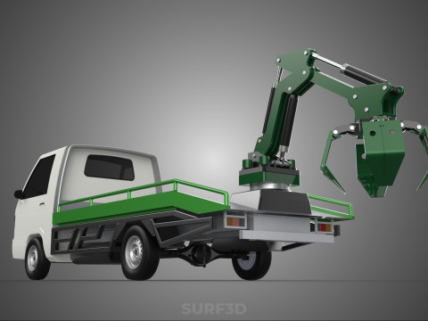 PICK UP PALM OIL FRUIT LOADER GRAB TRUCK CRANE GRABBER JAWS LIFT 3Dモデル